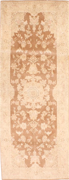 Tabriz Beige Runner Hand Knotted 27 X 68 Area Rug 254-29771 Image 0