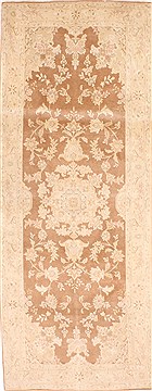 Tabriz Beige Runner Hand Knotted 2'7" X 6'8"  Area Rug 254-29771