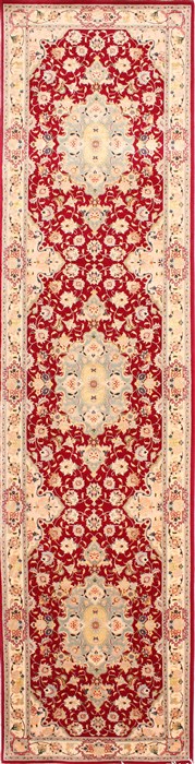 Tabriz Green Runner Hand Knotted 29 X 112 Area Rug 254-29774 Image 0