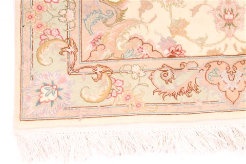 Tabriz Beige Runner Hand Knotted 27 X 162 Area Rug 254-29778 Image 1