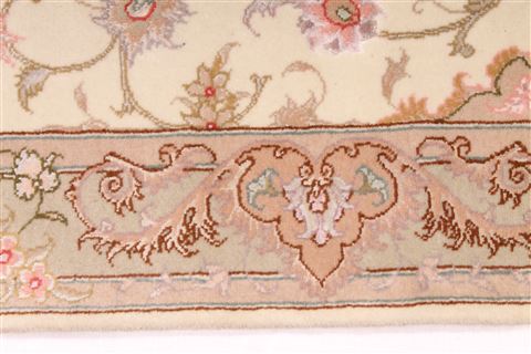 Tabriz Beige Runner Hand Knotted 27 X 162 Area Rug 254-29778 Image 3