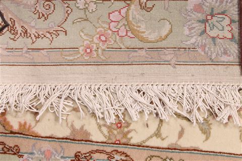 Tabriz Beige Runner Hand Knotted 27 X 162 Area Rug 254-29778 Image 4
