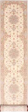 Tabriz Beige Runner Hand Knotted 2'7" X 16'2"  Area Rug 254-29778