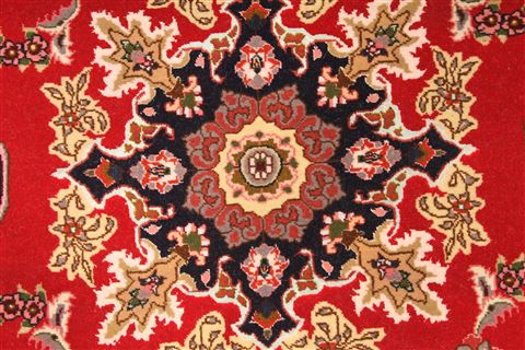 Tabriz Red Runner Hand Knotted 28 X 67 Area Rug 254-29782 Image 2