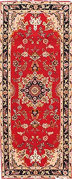 Tabriz Red Runner Hand Knotted 2'8" X 6'7"  Area Rug 254-29782