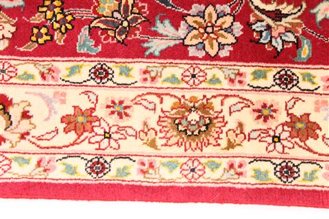 Tabriz Beige Runner Hand Knotted 210 X 1410  Area Rug 254-29783 Image 3