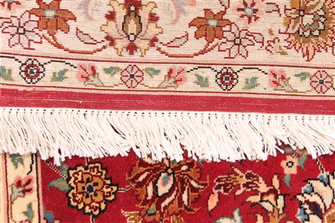 Tabriz Beige Runner Hand Knotted 210 X 1410  Area Rug 254-29783 Image 4