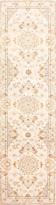 Tabriz Blue Runner Hand Knotted 29 X 100 Area Rug 254-29786 Image 0