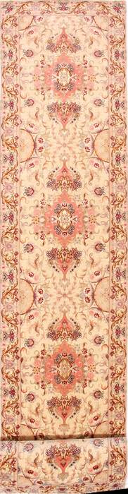 Tabriz Beige Runner Hand Knotted 29 X 166 Area Rug 254-29791 Image 0