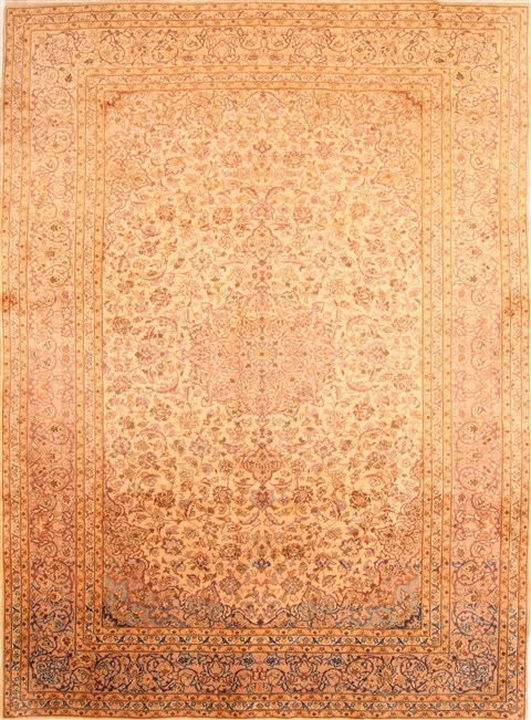 Kashan Brown Hand Knotted 99 X 133 Area Rug 100-29794 Image 0