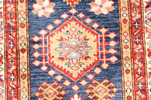 Kazak Beige Runner Hand Knotted 26 X 124 Area Rug 254-29797 Image 2