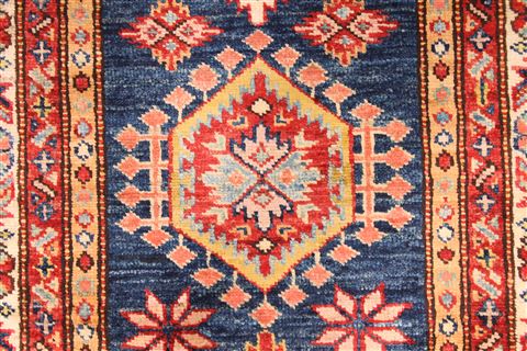 Kazak Beige Runner Hand Knotted 26 X 124 Area Rug 254-29797 Image 3