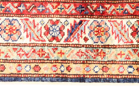 Kazak Beige Runner Hand Knotted 26 X 124 Area Rug 254-29797 Image 4