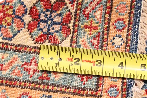 Kazak Beige Runner Hand Knotted 26 X 124 Area Rug 254-29797 Image 6