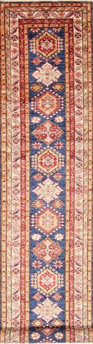 Kazak Beige Runner Hand Knotted 26 X 124 Area Rug 254-29797 Image 0