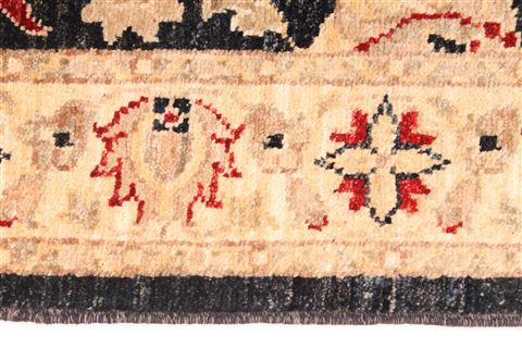 Pishavar Beige Runner Hand Knotted 27 X 101 Area Rug 254-29798 Image 3