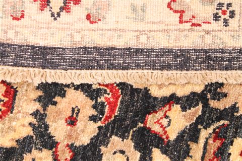 Pishavar Beige Runner Hand Knotted 27 X 101 Area Rug 254-29798 Image 4
