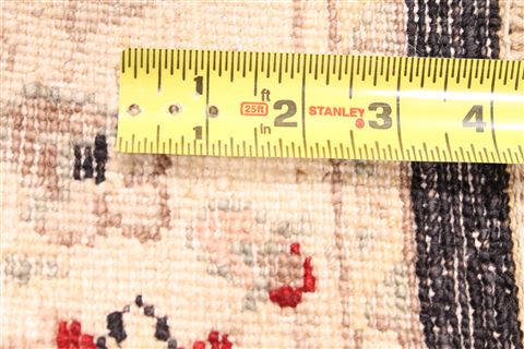 Pishavar Beige Runner Hand Knotted 27 X 101 Area Rug 254-29798 Image 5