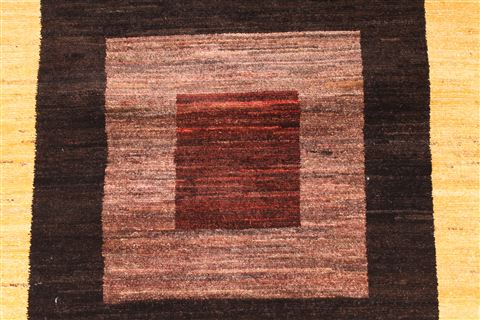 Gabbeh Brown Runner Hand Knotted 26 X 94 Area Rug 254-29800 Image 2