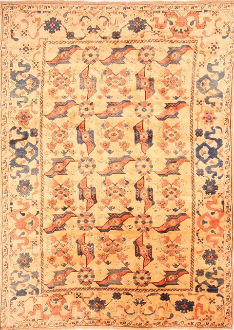 Oushak Yellow Hand Knotted 811 X 1211 Area Rug 253-29805 Image 0