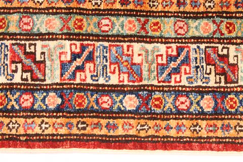 Kazak Red Runner Hand Knotted 27 X 106 Area Rug 254-29808 Image 3