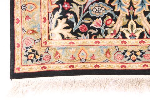 Isfahan Green Runner Hand Knotted 27 X 194 Area Rug 254-29809 Image 1
