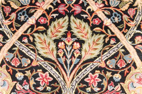 Isfahan Green Runner Hand Knotted 27 X 194 Area Rug 254-29809 Image 2