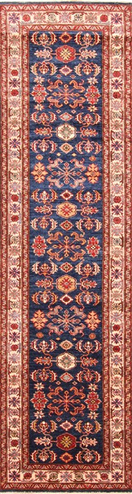 Kazak Beige Runner Hand Knotted 26 X 92  Area Rug 254-29813 Image 0