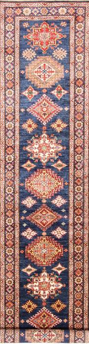 Kazak Beige Runner Hand Knotted 27 X 120 Area Rug 254-29819 Image 0
