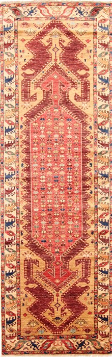 Arak Red Runner Hand Knotted 31 X 97 Area Rug 254-29820 Image 0