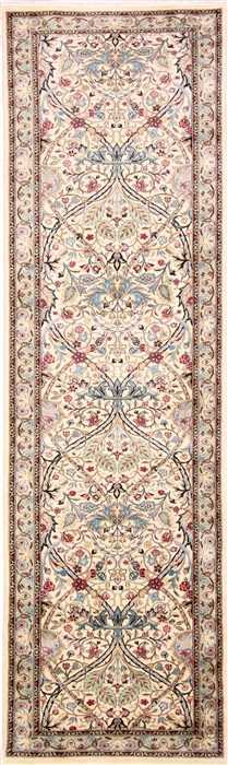 Isfahan Blue Runner Hand Knotted 27 X 104  Area Rug 254-29822 Image 0