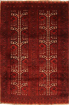 Afghan Bokhara Red Rectangle 4x6 ft Wool Carpet 29829