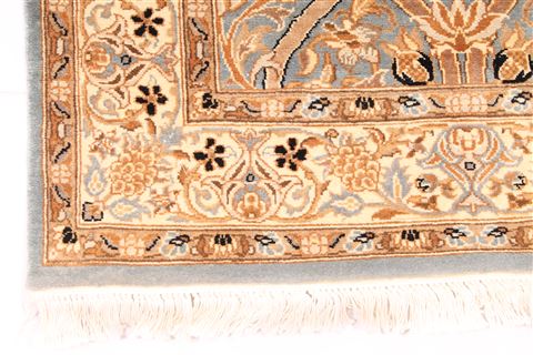 Kashan Beige Runner Hand Knotted 28 X 113  Area Rug 254-29832 Image 1