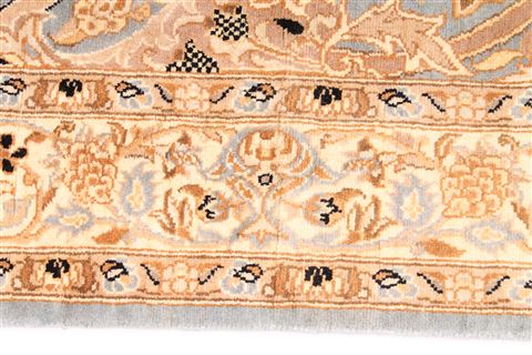 Kashan Beige Runner Hand Knotted 28 X 113  Area Rug 254-29832 Image 3