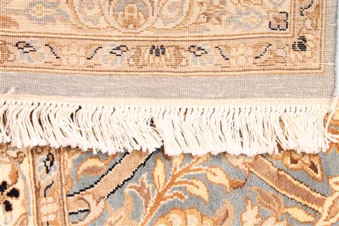 Kashan Beige Runner Hand Knotted 28 X 113  Area Rug 254-29832 Image 4