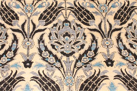 Modern Black Hand Knotted 81 X 98 Area Rug 254-29841 Image 2