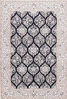 Persian Nain Beige Rectangle 7x10 ft Wool Carpet 29842