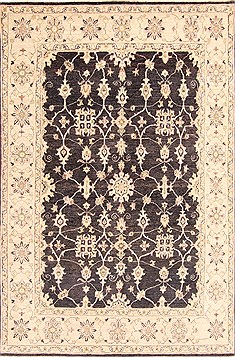 Pishavar Beige Hand Knotted 5'7" X 8'4"  Area Rug 254-29853