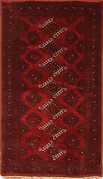 Afghan Bokhara Red Rectangle 5x7 ft Wool Carpet 29864