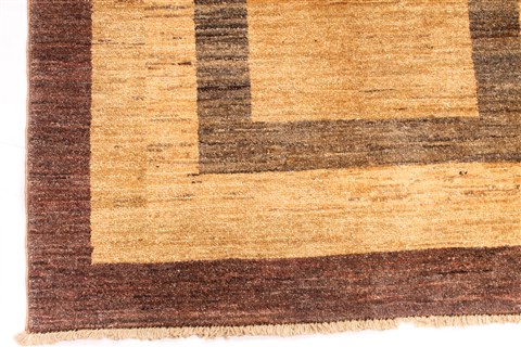 Modern Beige Hand Knotted 92 X 115  Area Rug 254-29873 Image 1