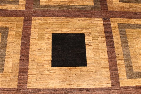 Modern Beige Hand Knotted 92 X 115  Area Rug 254-29873 Image 2