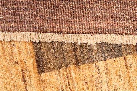 Modern Beige Hand Knotted 92 X 115  Area Rug 254-29873 Image 4