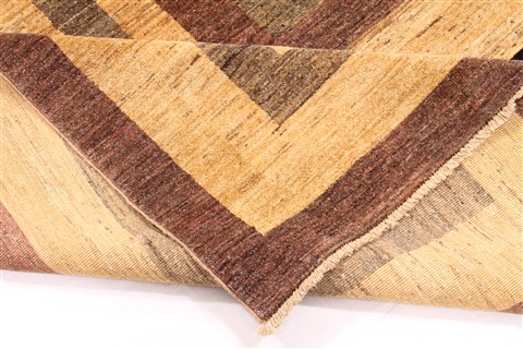 Modern Beige Hand Knotted 92 X 115  Area Rug 254-29873 Image 6