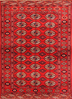 Bokhara Red Hand Knotted 3'7" X 4'11"  Area Rug 100-29878