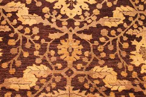 Pishavar Beige Hand Knotted 93 X 117 Area Rug 254-29886 Image 2