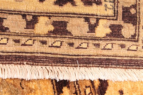 Pishavar Beige Hand Knotted 93 X 117 Area Rug 254-29886 Image 5