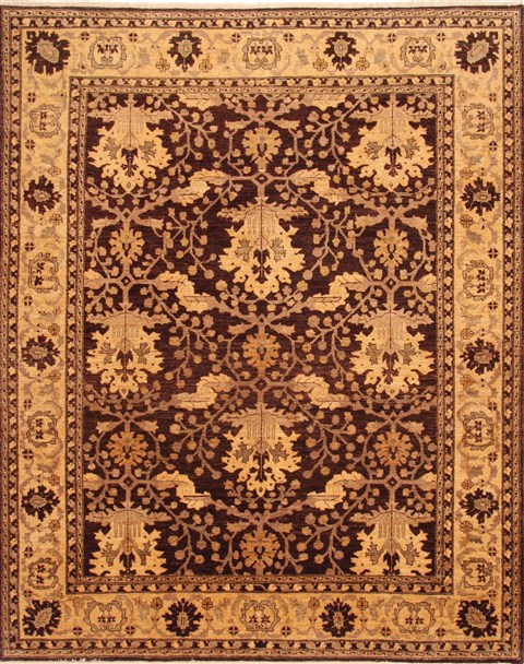 Pishavar Beige Hand Knotted 93 X 117 Area Rug 254-29886 Image 0