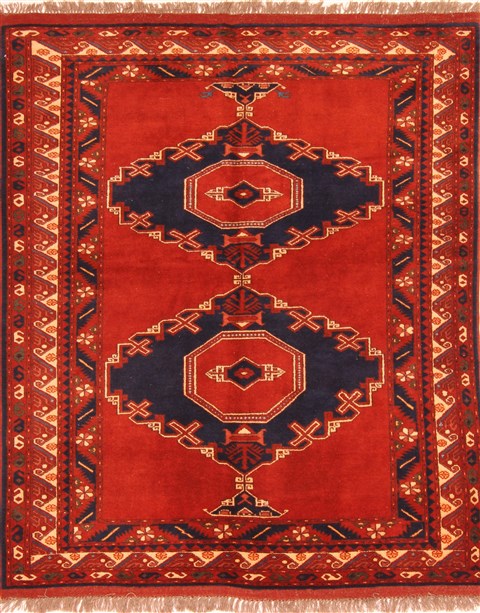 Yamouth Red Square Hand Knotted 56 X 65 Area Rug 100-29889 Image 0