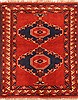 Yamouth Red Square Hand Knotted 56 X 65  Area Rug 100-29889 Thumb 0