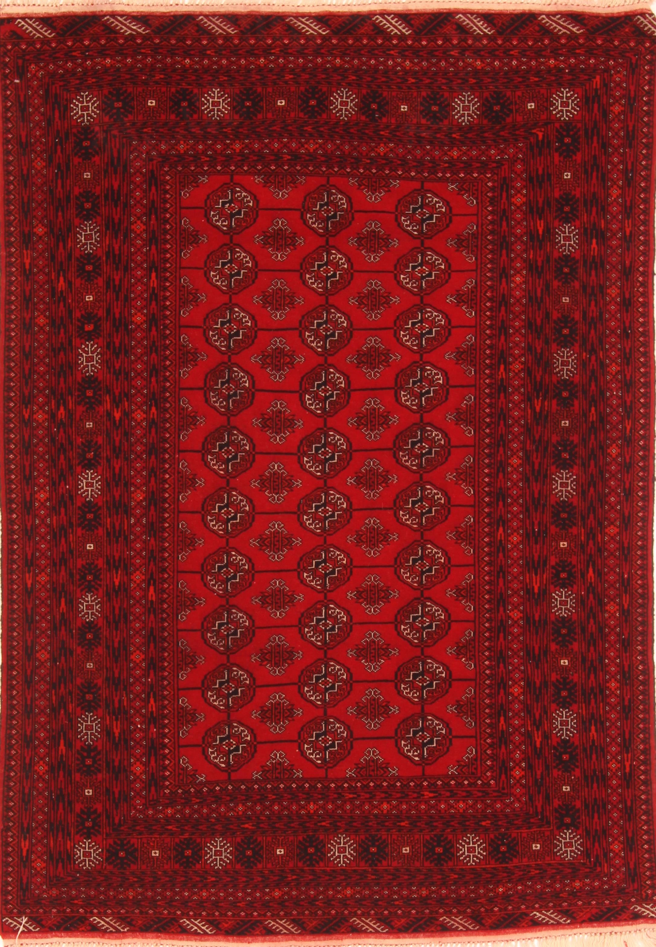 Afghan Bokhara Red Rectangle 4x6 Ft